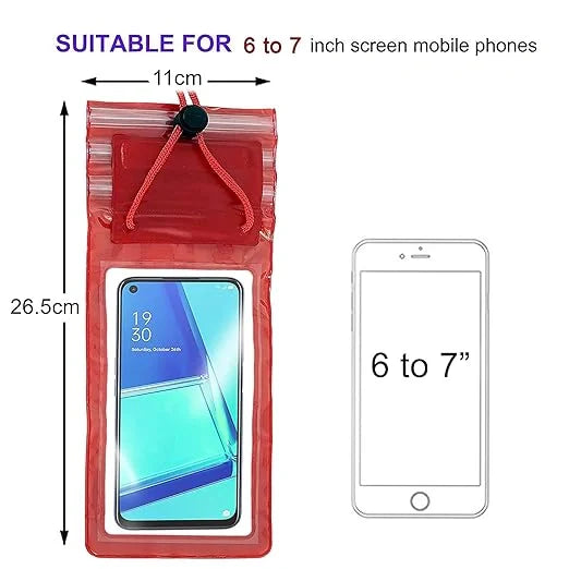 Shoptzy PVC Rain Protection Cover for 7-Inch Devices | Waterproof Phone Pouch
