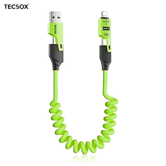 Shoptzy 4-in-1 Spring Type-C Cable | Fast Charge & Data Sync