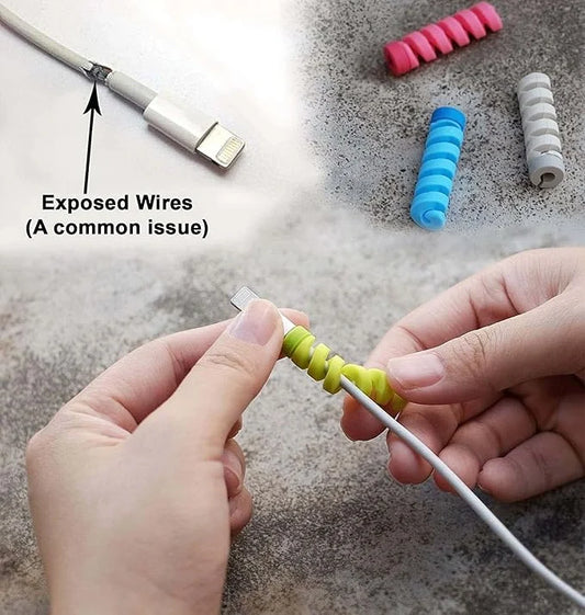 Shoptzy Spiral Cable Charger Protector | Compatible with All Types of Cables