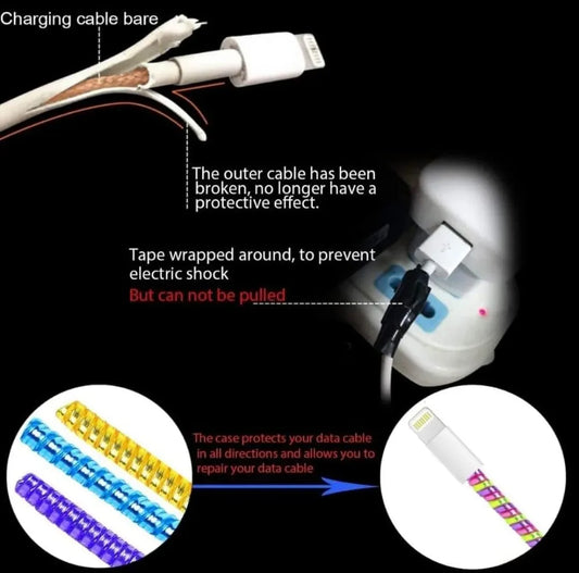 Shoptzy Spiral Cable Protector | Grey-Silver Finish