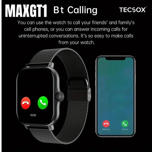 Shoptzy MaxGT1 Smart Watch | AI Voice Assistant | 1.9” IPS Display | BT Calling