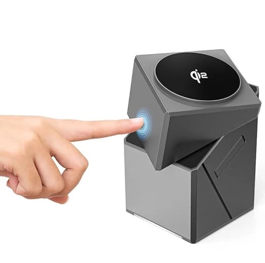 Shoptzy PowerCharge Wireless Charger for iPhone | Fast Charging Adapter | Brushed Silver Finish