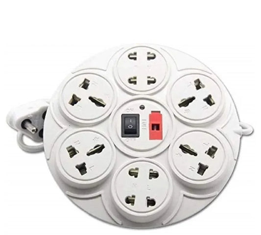 Shoptzy 8-Pin Extension Board with Master Switch | 2.7 m Cable | Fuse Protection | International Sockets