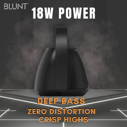 BLUNT SOUNDWAVE T4 – 18W RGB Bluetooth Speaker with 12H Playtime, TWS, FM & RGB Lights