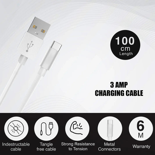 Shoptzy 33W High-Speed USB-A to Type-C Charging Cable | Quick Charge | Under ₹200