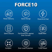 TecSox Force 10 Powerbank | 100% in 90 Mins | 10000 mAh - TecSox