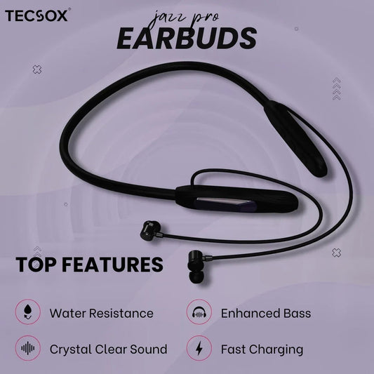 Shoptzy Jazz Pro Wireless Neckband | 40-Hour Playtime with Powerful Bass