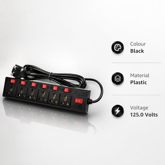 Shoptzy 6-Socket Extension Board | 2.7 Meter Long Cord | Budget Friendly