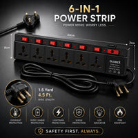 Shoptzy 6-Socket Extension Board | 2.7 Meter Long Cord | Budget Friendly