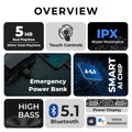 Wireless Earbuds M10 Bluetooth Earbuds | Emergency Power Backup 6